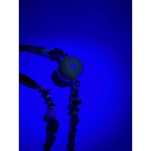 Artisan Natural Stone Amber Copal Uranium Vaseline Glass Long Beaded Necklace - Picture 12 of 13